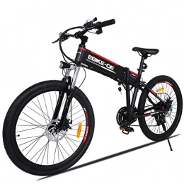 Buyi-World Bicicletta Elettrica Mountain Bike 26" pollici E-Bike 250W con Batteria 36V 8Ah, 28 km/ore (con Spina Europea + Spina UK) Nero