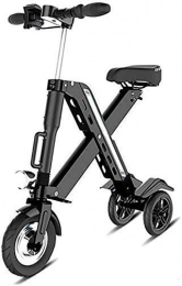 BXZ Bici elettriches BXZ Bicicletta elettrica pieghevole, bicicletta con controllo della batteria al litio Triciclo elettrico Scooter bici leggera e pieghevole in alluminio per l'avventura all'aperto per adulti, nero