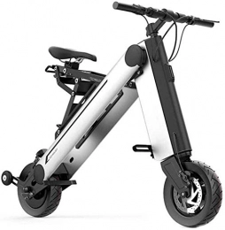 BXZ Bici elettriches BXZ Bicicletta elettrica pieghevole, telaio in lega di alluminio Mini pedale a due ruote Auto elettrica Ultralight Portable Batteria al litio Batteria Scooter Bicicletta da viaggio per adulti, Argent