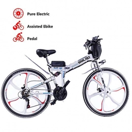 canoy Bici canoy 26" Bici Elettrica Citt / Trekking / Mountain, Batteria Rimovibile agli Ioni Litio 48 V / 10Ah, 21 velocit Bicicletta Elettrica per Adulto Unisex White