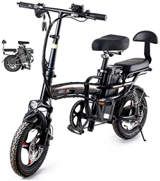 CCLLA Bici CCLLA Bicicletta elettrica Pieghevole da 14 Pollici 48V Bicicletta elettrica da Città per Adulti, Bici elettrica Pieghevole con Telaio in Lega Leggera Regolabile con Schermo LCD, Motore 400W