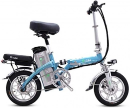 CHEER.COM Bici CHEER.COM Bicicletta Elettrica Ruote 14 Pollici Telaio in Lega di Alluminio Bicicletta Elettrica Pieghevole Portatile per Adulti con Batteria agli Ioni di Litio Rimovibile Potente, Blue-170to34KM