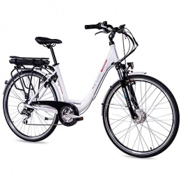 CHRISSON Bici elettriches Chrisson, bicicletta elettrica da 28 pollici da trekking e City Bike, da donna, con cambio a 8 marce, con motore Ananda, 250 W, 36 V