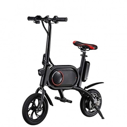 CHTOYS Bici CHTOYS Biciclette elettriche per Adulti, E-Bike Classica Pieghevole con Profilo da 30 km, Telaio Pieghevole, Ruota da 12 Pollici, Raggio 25 KM / H, Nero