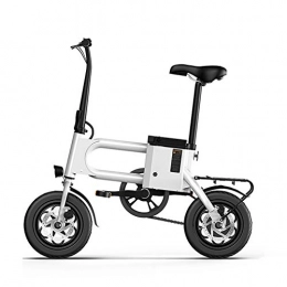 D&XQX Bici D&XQX 350W Pieghevole Bicicletta elettrica, Batteria al Litio 36V Adult Mini Monopattino 12-inch portanti 150kg Spazio di frenata Commuter Scooter, Bianca