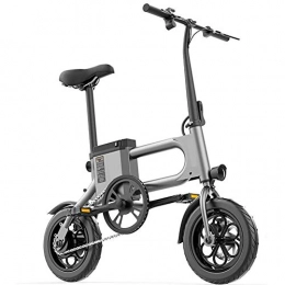 D&XQX Bici D&XQX 350W Pieghevole Bicicletta elettrica, Batteria al Litio 36V Adult Mini Monopattino 12-inch portanti 150kg Spazio di frenata Commuter Scooter, Grigio