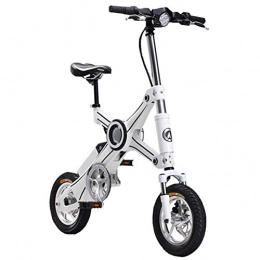 D&XQX Bici D&XQX Bicicletta Pieghevole elettrica, da 10 Pollici in Lega di Alluminio Chainless Bici elettrica Pieghevole Leggero e Veloce Ebike con Seat Bambino, 7.8Ah Due Posti, Bianca