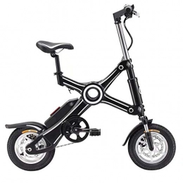 D&XQX Bici D&XQX Bicicletta Pieghevole elettrica, da 10 Pollici in Lega di Alluminio Chainless Bici elettrica Pieghevole Leggero e Veloce Ebike con Seat Bambino, 7.8Ah Due Posti, Nero