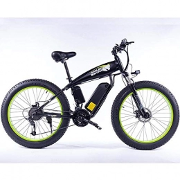 DASLING Bici elettriches DASLING Electric Mountain Bike Use Lithium Battery Booster Motor 48V 350W Speed ​​25Km / H with 26 inch Tire-Nero E Verde