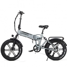 DDCHH Bici elettriches DDCHH Bici Elettrica a Pedalata Assistita, Bicicletta Elettrica Pieghevole 7 velocità, velocità Massima 25 km / h, 500W 48V 10Ah Batteria, E-Bicicletta per Adulti, Silver