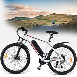 DDCHH Bici elettriches DDCHH Fat Tire Bicicletta Elettrica Pieghevole, Motore Brushless 350W, 26 Pollici Bicicletta Elettrica Pedalata Assistita, con Batteria Rimovibile da 36 V 10Ah, velocità Massima 35 km / h, White