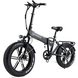 DDCHH Bici elettriches DDCHH Mountain Bike Elettrica 20" Motore 5000W Batteria 48V 10AH, Bici Elettrica Pieghevole, velocità Massima 25 km / h, Bici da Spiaggia Neve all-Terrain per Lavoro / Viaggio, Black