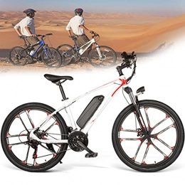 DDCHH Bici elettriches DDCHH Mountain Bike Elettrica Pieghevole, Bici Elettrica da Esterno 350W 48V con Batteria agli Ioni di Litio Rimovibile, Motore Senza Spazzole, Ebike è Adatta per Neve, Montagna, Sabbia, White