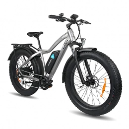 DERUIZ Bici elettriches DERUIZ 26" Bici Elettrica da Mountain, Fat Bike da 750 W, Batteria Rimovibile agli Ioni di Litio da 48V / 13Ah, Shimano a 7 velocità Freni a Disco, Bicicletta Elettrica per Adulto Unisex