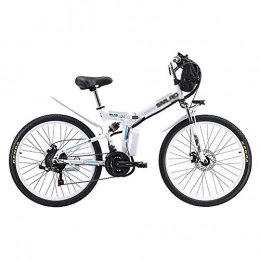 DJP Bici DJP Mountain Bike, Arredamento Bici Elettriche Mountain Bike per Adulti, Bici Elettriche Pieghevoli Portatili con Batterie Agli Ioni Di Litio, Ruota da 26 Pollici 21 Velocità E-Bike Nera 500W 48V 10A