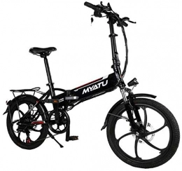 DLC Bici DLC 20 Pollici 6 Velocità 48V / 10Ah 250W Bici Elettrica Pieghevole Leggera in Lega Di Alluminio Bici Elettrica Bici con Interfaccia Di Ricarica Usb Batteria Al Litio Ebike per Adulto, Nero, Nero