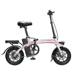 DLC Bici DLC Biciclette Elettriche 14 Pollici Ruota Telaio in Acciaio ad Alto Tenore Di Carbonio 400W Motore Senza Spazzole con Batteria Rimovibile Leggera Portatile 48V Agli Ioni Di Litio Portatile per Bici