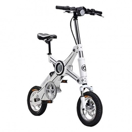 Dpliu-HW Bici Dpliu-HW Bici Elettriche Bicicletta elettrica Pieghevole al Litio for ciclomotore Ciclomotore Mini Batteria for Auto for Uomo e Donna Piccola Auto elettrica 36V elettrica Pura (Color : White)