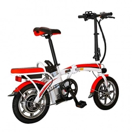 Dpliu-HW Bici Dpliu-HW Bici Elettriche Bicicletta elettrica Pieghevole Mini ciclomotore for Adulti Mini Uomini e Donne Batteria Batteria al Litio Piccola Auto elettrica (Color : Red)