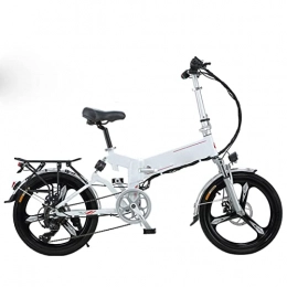  Bici Electric Bike Foldable for Adults Electric Bicycle 350W 34V Small Electric Moped 20 inch Folding Electric Bike (Color : White 80KM) (One Wheel 100km1)