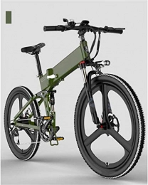 Erik Xian Bici elettriches Elettrica bici elettrica Mountain Bike Folding Mountain Bike elettrico, 7 Velocità 400W motore 26 pollici adulti Viaggi Città Ebike Freni a disco doppio con sedile posteriore 48V Batteria rimovibile p