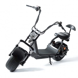 Elettrica Motor Bike, Ciclomotore Fat Tire scooter con la parte anteriore / posteriore Ammortizzatori, Freni a disco doppio Un pulsante Start Fat Tire elettrico Motor Bike per adulti, 60V 20Ah, Nero