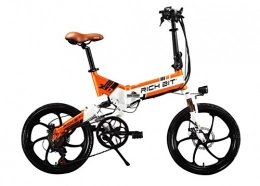 RICH BIT Bici elettrico pieghevole City Bike uomo / donna bicicletta Road bike Cycling RT730250W * * 8AH 48V 50, 8cm a doppia sospensione velocit Deragliatore Shimano LG cella della batteria doppio freno a disco in lega di magnesio arancione