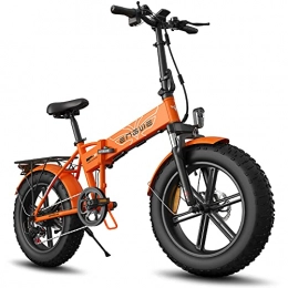 ENGWE Bici elettriches ENGWE Bicicletta elettrica pieghevole 750W Adulto 20 "4.0 Fat Tire Mountain Beach Snow Bicycles Scooter elettrico 7 marce Gear E-Bike 48V 12, 8A Batteria al litio rimovibile fino a 28MPH