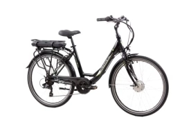 F.lli Schiano Bici F.lli Schiano E- Moon 26" Bicicletta elettrica, Bici Elettrica con Pedalata Assistita 250W, City E-bike Unisex Adulto, Li-Batteria Rimovibile 36V 13Ah, SHIMANO 7 velocità, Nera