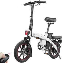 F-wheel Bici F-wheel A5 Bicicletta Elettrica Pieghevole, 14 Pollice Bici Pedalata Assistita per Adulti, 48V 7.5Ah Rimovibile Batteria 35-50KM, LCD, Sospensione, Portatile Ebike Città con Chiave Wireless White