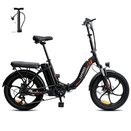 Fafrees Bici elettriches Fafrees Bici Elettrica Pieghevole Donna Uomo, 36V 16Ah Bicicletta Elettrica 3.0 Fat Bike Ebike da Città, 90-120KM Pedalata Assistita E-bike MTB, Shimano 7 Velocità, F20 Upgrade Nero