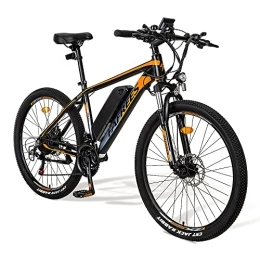 Fafrees Bici elettriches Fafrees Bicicletta elettrica da 26", per adulti, Hailong-One, mountain bike con batteria sostituibile da 36 V / 10 Ah, cambio Shimano a 21 velocità, portata 120 kg (nero)