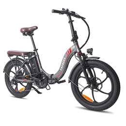 Fafrees Bici Fafrees Bicicletta elettrica pieghevole F20 Pro, 20 pollici, 20" x 3, 0, pieghevole, batteria da 36 V18 Ah, Shimano 7S, bicicletta elettrica per adulti, colore grigio