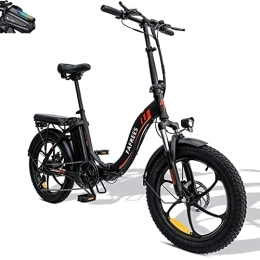 Fafrees Bici Fafrees F20 Fatbike Bicicletta Elettrica Pieghevole da 20 pollici 36V 16AH 250W Velocità Massima 25 km / h, Bicicletta Elettrica con Batteria Ricaricabile Rimovibile SHIMANO 7S, fino a 90-120 km -Nero