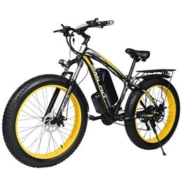 AKEZ Bici elettriches Fat Tire Bici Elettrica per Aadults Uomini 26"Mountain Bike Batteria Rimovibile Impermeabile 48 V 15A Shimano 21 Velocità Trasmissione Ingranaggi E Bikes Doppio Disco Freno