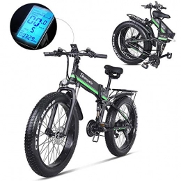 T Bici elettriches Fat Tire Bicicletta Elettrica 1000W Batteria al Litio Elettrica Beach Bici Bici Elettrica 4.0 48V / 21-velocità Mens Mountain Bike Neve Ebike 26inch Bicicletta / Mountain Bike Black+Green