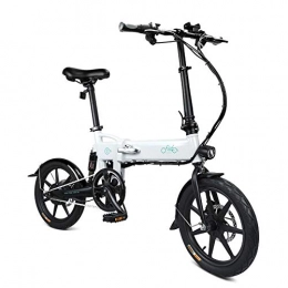 Fiido Bici elettriches Fiido D2 Bicicletta Elettrica Pieghevole, E-Bike Elettrica Semovente da 16 Pollici Piccoli Scooter con Batteria al Litio da 7, 8ahVersione a velocit Singola (Bianco)