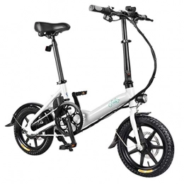 Fiido Bici elettriches FIIDO D3 Ebike, Bici elettrica Pieghevole con Faro LED per Adulti, Biciclette elettriche Anteriori e Posteriori a Disco da 250 W 5.2Ah / 7.8Ah (Bianco, 5.2Ah)