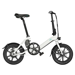 Fiido Bici FIIDO D3 PRO Bici Elettrica, Pieghevole In Lega di Alluminio Luce Portatile Moda Ebike per Uomo E Donna 14 "36v 7.5ah 25km / h 60km 18kg 250w Motore Brushless (bianco)