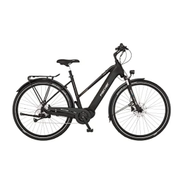 Fischer Bici elettriches Fischer Viator 4.2i, Bicicletta Elettrica Donna Uomo RH 45cm Motore Centrale 80Nm Batteria 36V E-Bike Trekking, Nero Opaco, 45cm-711Wh