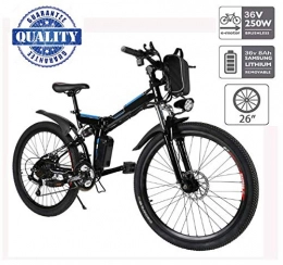 fiugsed Bici fiugsed Bicicletta a velocità Variabile da 26 Pollici per Mountain Bike Elettrica per Adulti con Batteria al Litio da 36V 8AH e Motore Potente da 250W (26 Pulgadas Negro-Estilo 3)