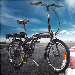 HUOJIANTOU Bici Foldable City Bike Unisex Adulto 20' Nero, Bici Elettrica Ebike Citt Bicicletta Elettrica Autonomia 45-55km velocit Massima 25 km / h Portatile Potenza 250 W 36V 10 Ah