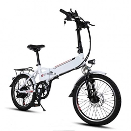 Fbewan Bici Folding Bike Elettrico 20 Freni Doppio Disco Pollici Falsi Sospensione Totale Bike 250W 48V Comando Elettrico Biciclette Adulti di Ricarica del Sistema 6 velocità, Bianca