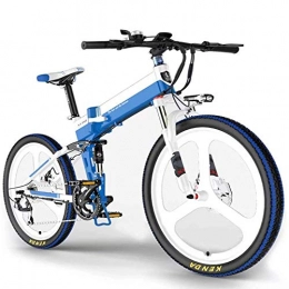 FTF Bici FTF Bici Elettrica per Adulti 48V 10 Ah agli Ioni di Litio Rimovibile Batteria, Telaio in Lega di Alluminio E La Ruota Ultra-Leggera Lega di Magnesio, Hanno Tre Built-in Equitazione Modes, White Blue