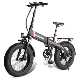 Gaoyanhang Bici Gaoyanhang Bici elettrica - 350 8ah Grasso Pneumatico Elettrico Bicicletta elettrica 20"Telaio Pieghevole in Alluminio 7speed (Color : Black)