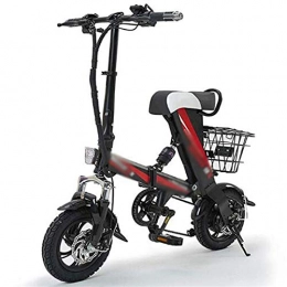 Gaoyanhang Bici elettriches Gaoyanhang E-Bike Pieghevole da 12 Pollici - Mini Bicicletta elettrica per Adulti 36V 8AH 250W con Freni a Doppio Disco Motore 25 km / h sctooer (Color : Black)