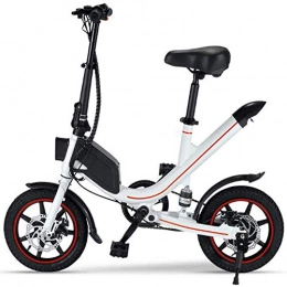 GBX Bici elettriches GBX Bici, Bici Elettrica, Bicicletta Elettrica per Adulti, Piega Portatile 12 'Cyclette 250 W 36 V 7, 8 Ah E-Bike Leggera Con, per il Viaggio in Bicicletta All'Aperto Allenarsi, Bianco, Bianca