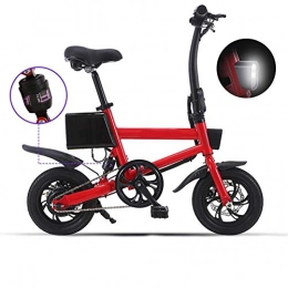 GBX Bici elettriches GBX Bici Elettrica, Bicicletta Pieghevole Elettrica, Auto Elettrica da Viaggio 36V6Ah 250W, Luce a Led per Bici, 3 Modalit Di Guida, Rosso