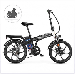GBX Bici elettriches GBX Bicicletta Elettrica, Bici Pieghevole 48V 8Ah Bicicletta Elettrica e 7 Velocit / Una Ruota (Telaio in Acciaio Al Carbonio, 250W), Nero