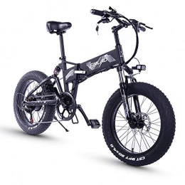 GBX Bici GBX Pneumatico Grasso da 20 Pollici, Motore 36 V 500 W, Bicicletta Pieghevole, Bici Elettrica, Batteria Al Litio Mobile Shimano 7 Velocit Freno a Disco (Viola), Nero